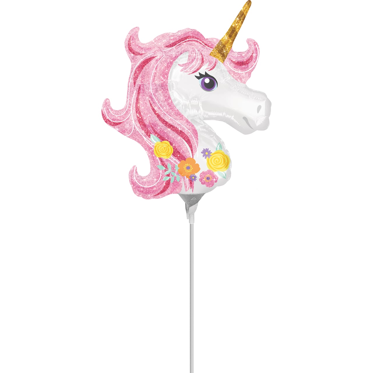 14" Magical Unicorn Foil Stick Balloon